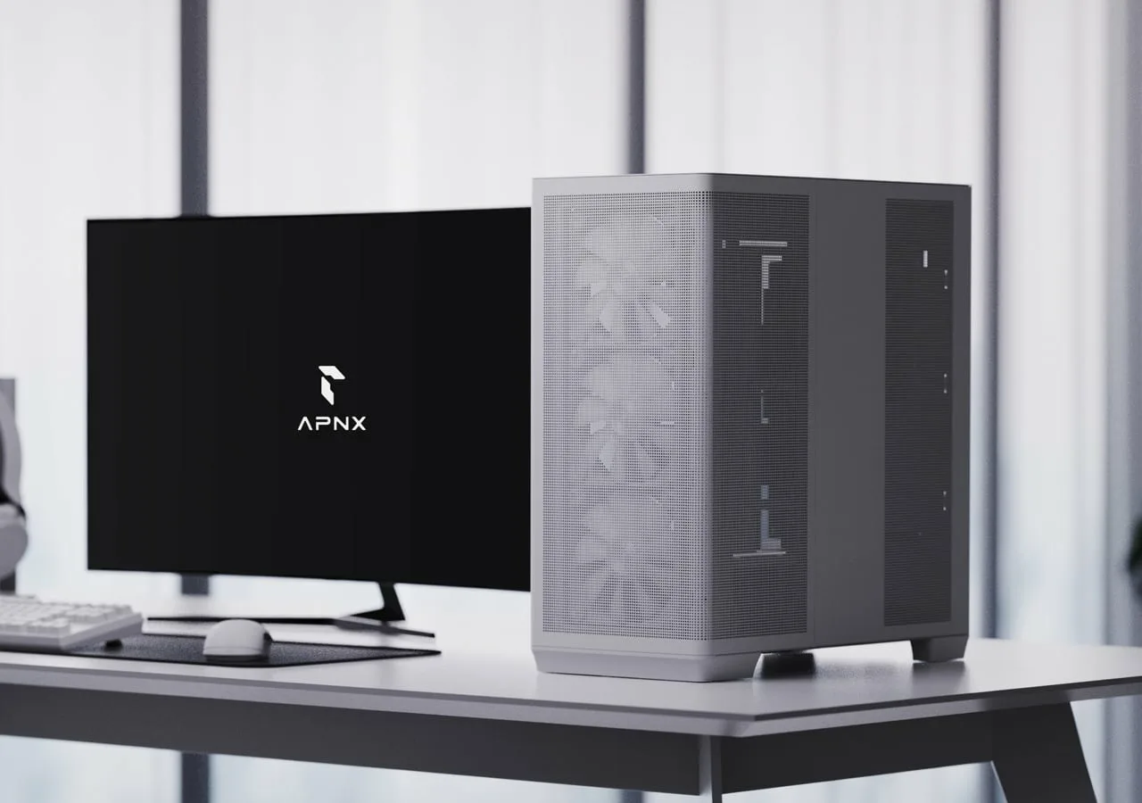 APNX Geh Midi C1-R-WT-v1 W/MicroATX/MiniITX - Midi/Minitower - Micro/Mini/Flex-ATX, Ansicht 3