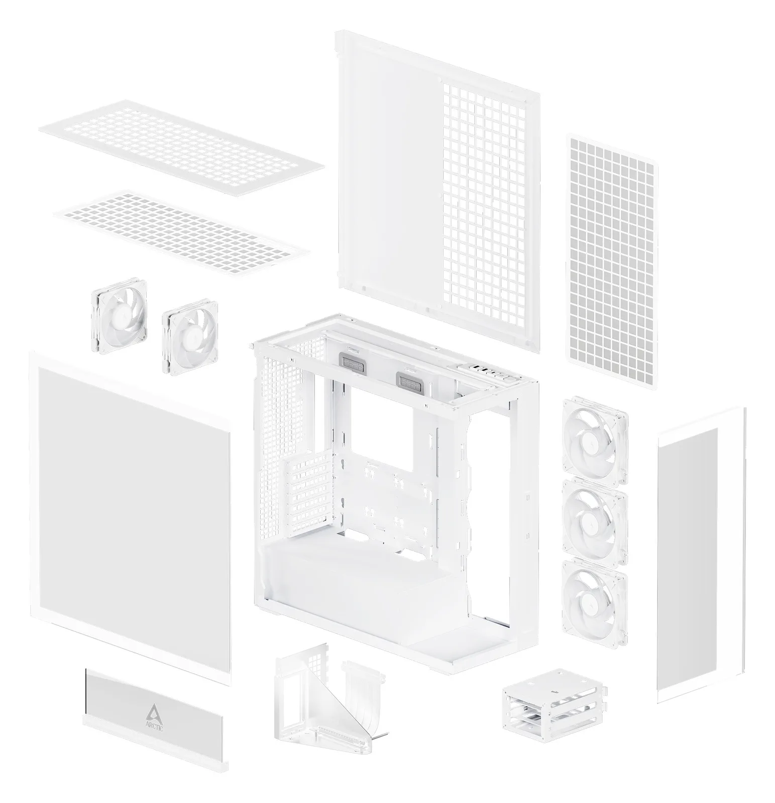Arctic Geh Xtender White with GPU vertical mount - Midi/Minitower - ATX, Ansicht 2