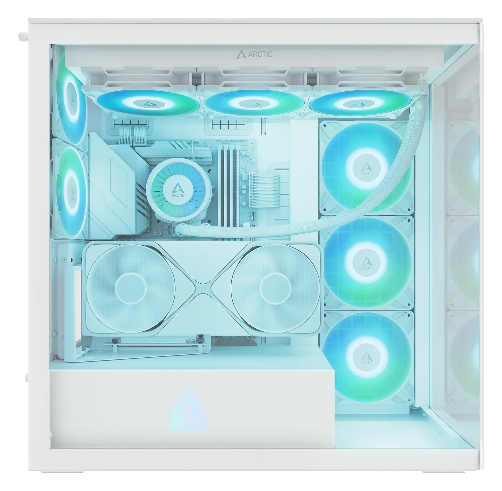 Arctic Geh Xtender White with GPU vertical mount - Midi/Minitower - ATX, Ansicht 4