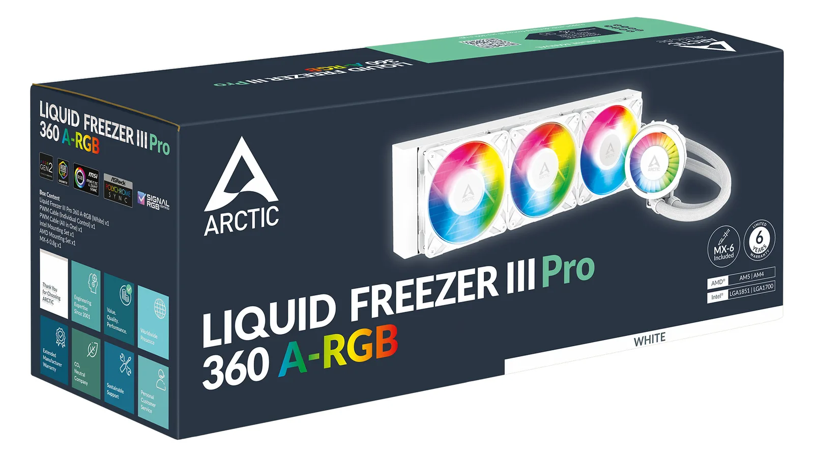 Arctic Liquid Freezer III Pro 360 A-RGB - Wasserkühlung - Kühlergröße: 360 mm - (für: AM5, AM4, LGA1700, LGA1851), Ansicht 3