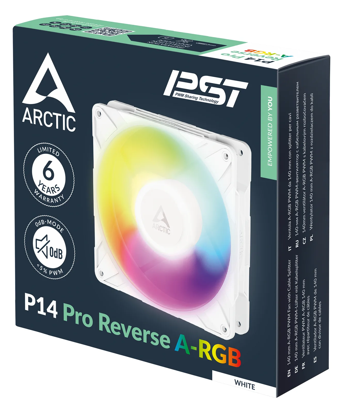 Arctic P14 Pro Reverse Gehäuseluefter 140mm A-RGB white 3er-Pack - Gehäuse-Lüfter - 2.650 rpm, Ansicht 2