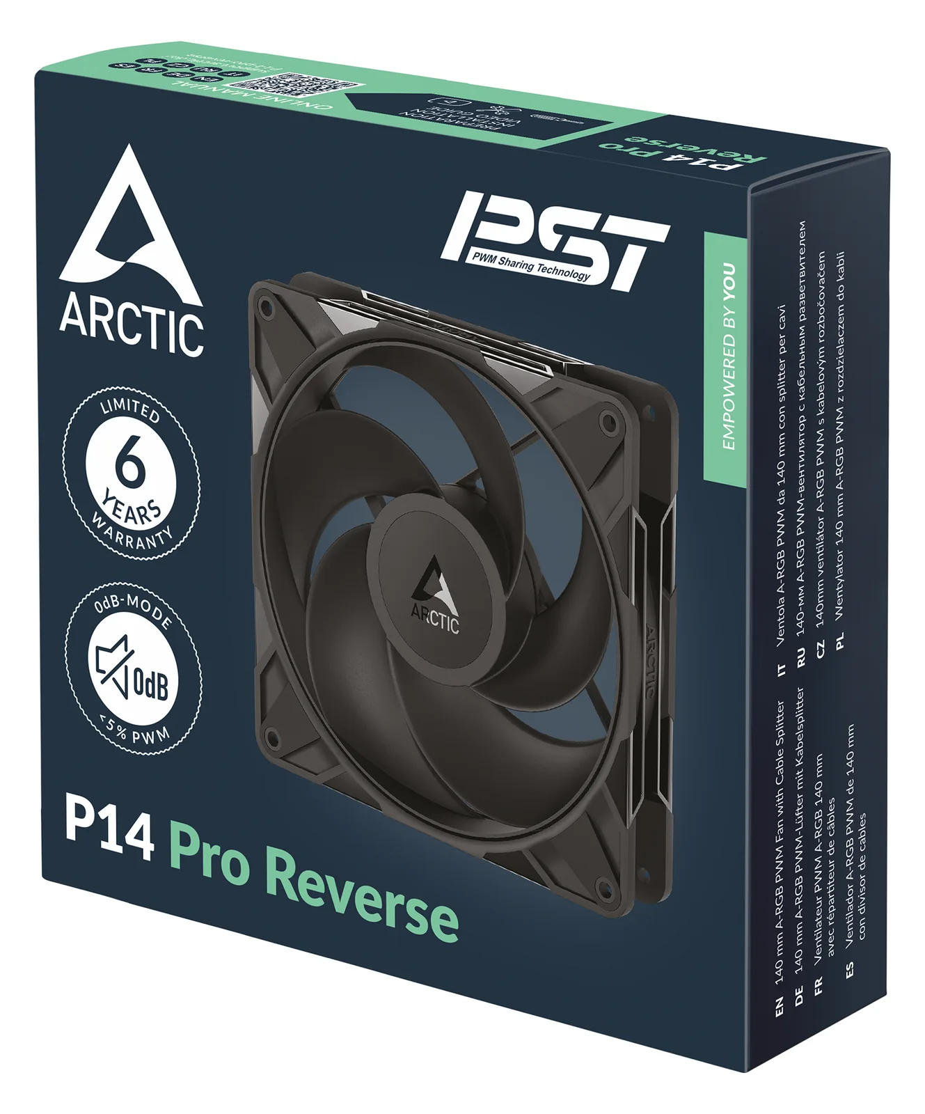 Arctic P14 Pro Reverse Gehäuseluefter 140mm PWM black - Gehäuse-Lüfter - 2.650 rpm, Ansicht 2