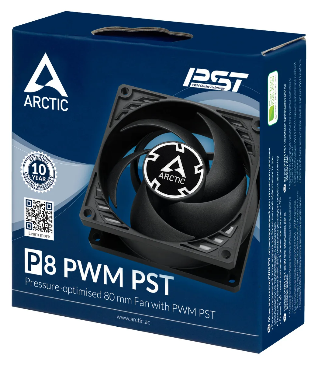 Arctic P8 PWM PST - 80 mm PWM PST Lüfter optimiert für statischen Druck - Ventilator - 8 cm - 3000 RPM, Ansicht 3