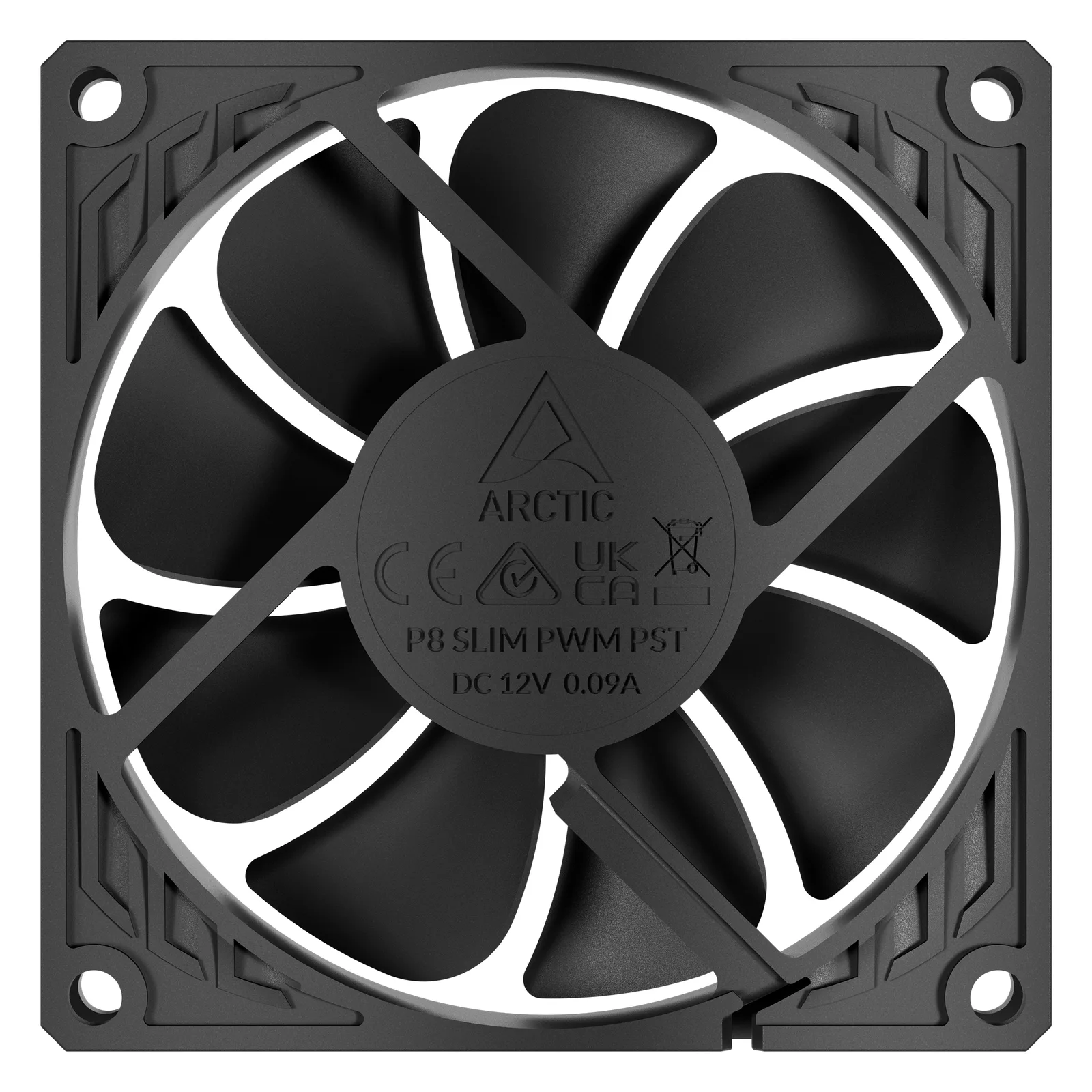 Arctic P8 Slim PWM PST - Gehäuselüfter - niedrige Bauform, mit Kabelsplitter - 80 mm - Schwarz, Ansicht 4