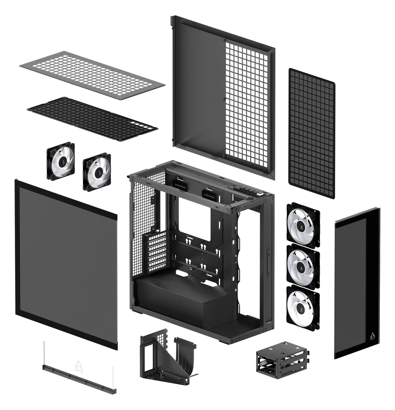 Arctic Xtender VG Black - PC-Gehäuse - Midi/Minitower - ATX, Ansicht 2