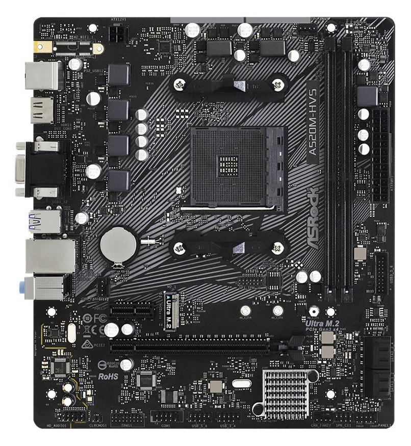 ASRock A520M-HVS - Motherboard - micro ATX - Socket AM4 - AMD A520 Chipsatz - USB 3.2 Gen 1 - Gigabit LAN - Onboard von LumaTech