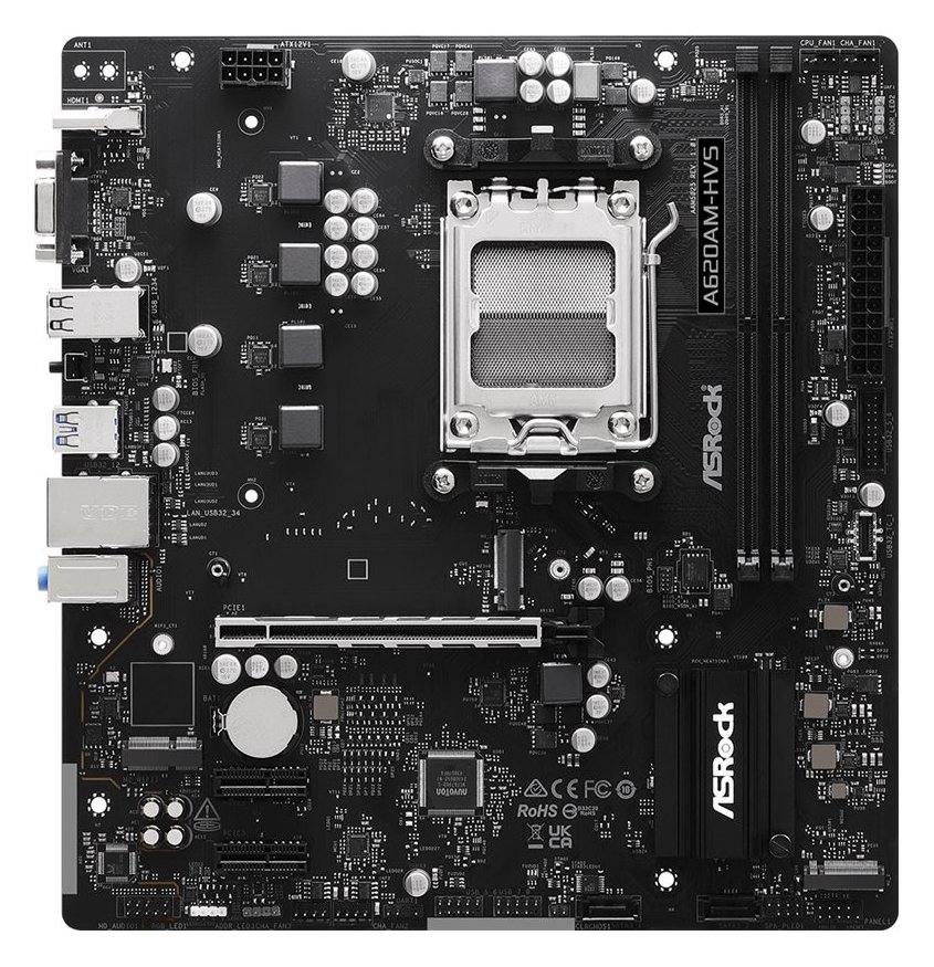 ASRock A620AM-HVS - Motherboard - micro ATX - Socket AM5 - AMD A620A Chipsatz - Gigabit LAN von LumaTech