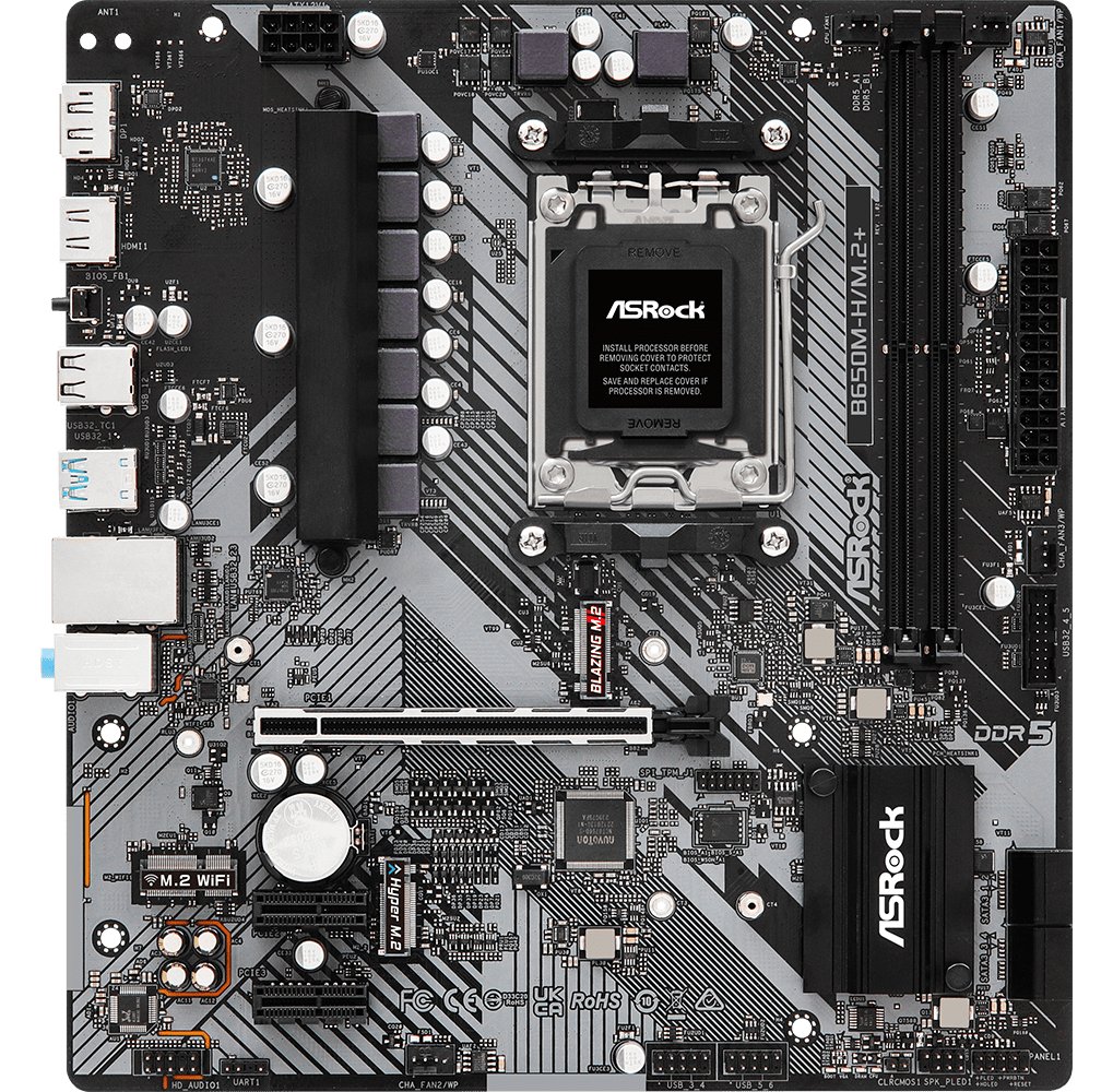 ASRock B650M-H/M.2+ - Motherboard - micro ATX - Socket AM5 - AMD B650 Chipsatz - USB 3.2 Gen 1, USB-C 3.2 Gen 1 von LumaTech
