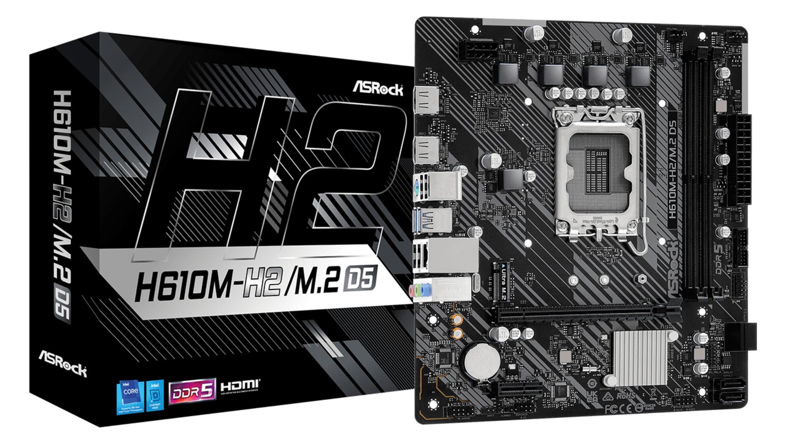 ASRock H610M-H2/M.2 D5 Intel H610 1700 Micro ATX 2 DDR5 2 HDMI GB LAN PCIe4 1x M.2 von LumaTech