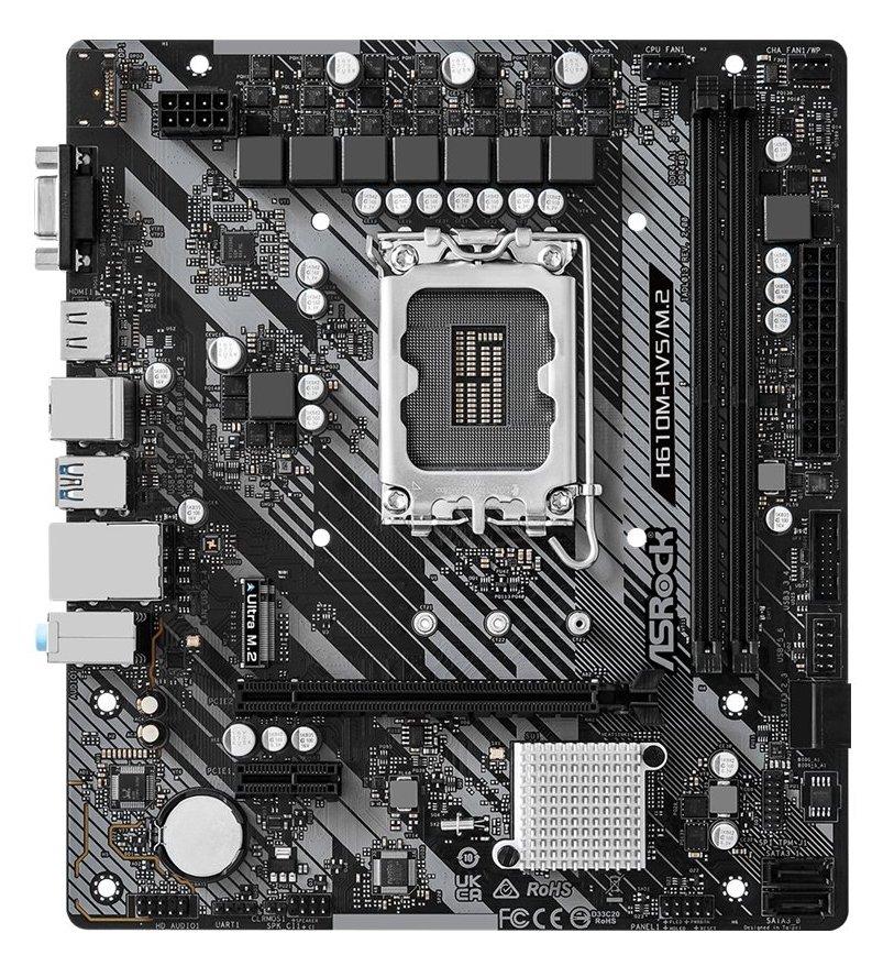 ASRock H610M-HVS/M.2 R2.0 - Motherboard - micro ATX - LGA1700-Sockel - H610 Chipsatz - USB 3.2 Gen 1 - Gigabit LAN von LumaTech