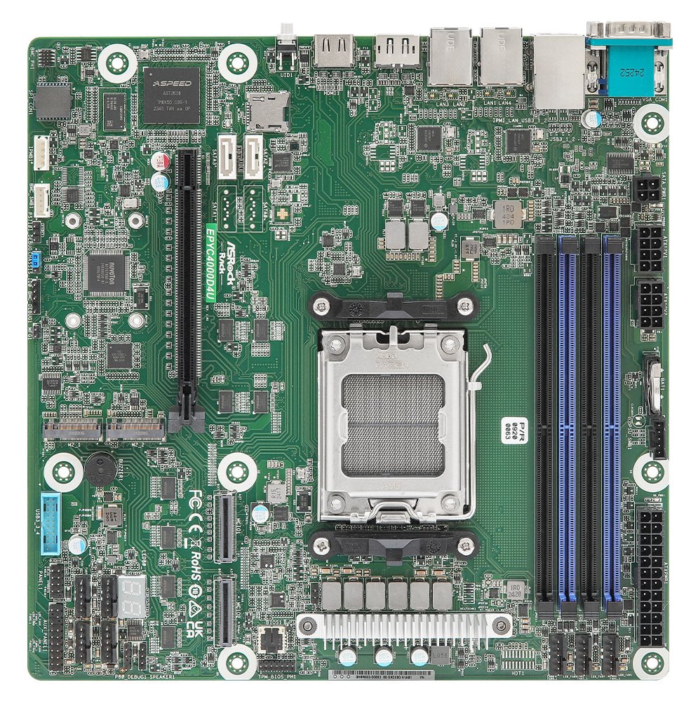 ASRock Rack EPYC4000D4U - Motherboard - micro ATX - AMD AM5 - AMD X600 Chipsatz von LumaTech