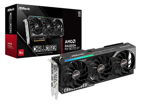 ASRock Radeon RX 9070 XT Challenger - Grafikkarte - PCI-Express, Ansicht 2