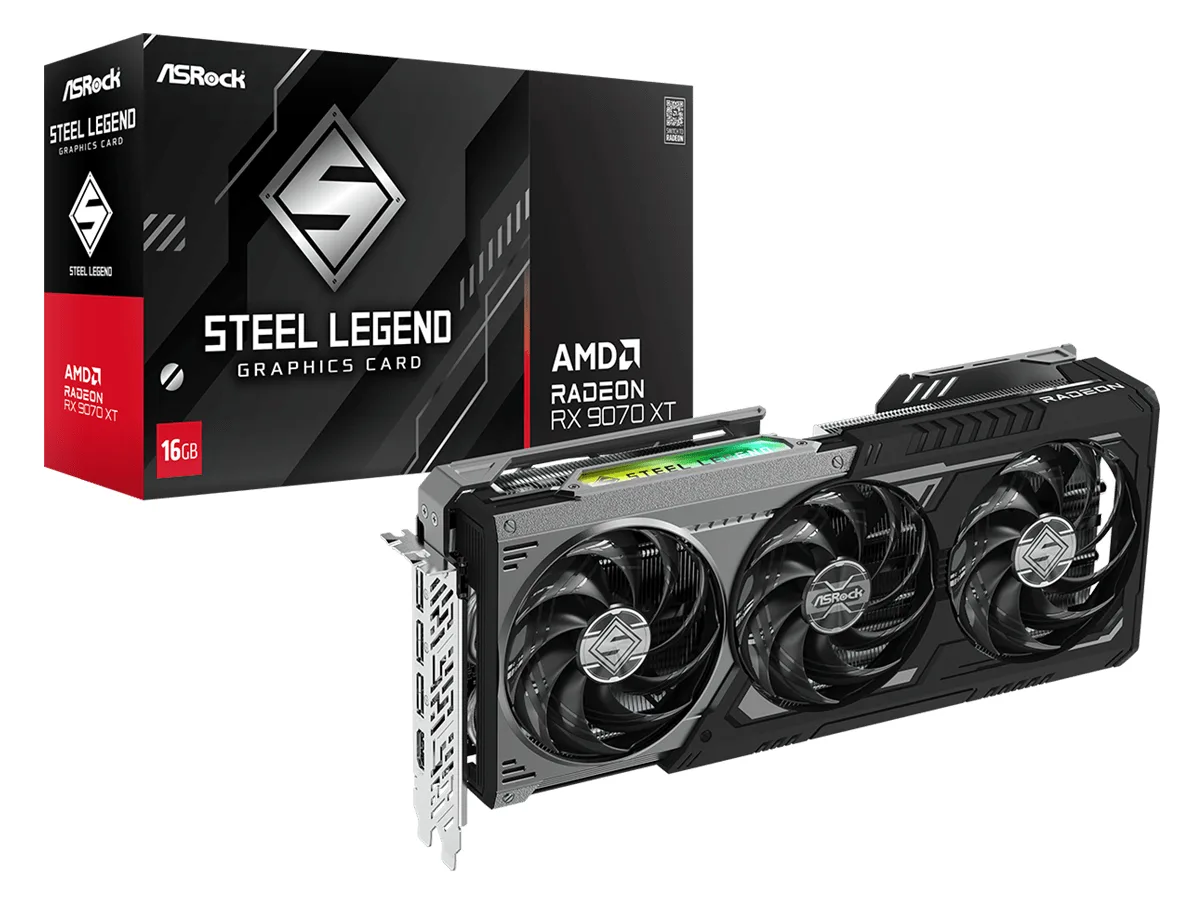 ASRock Steel Legend Radeon RX 9070 XT Dark 16GB, Ansicht 2