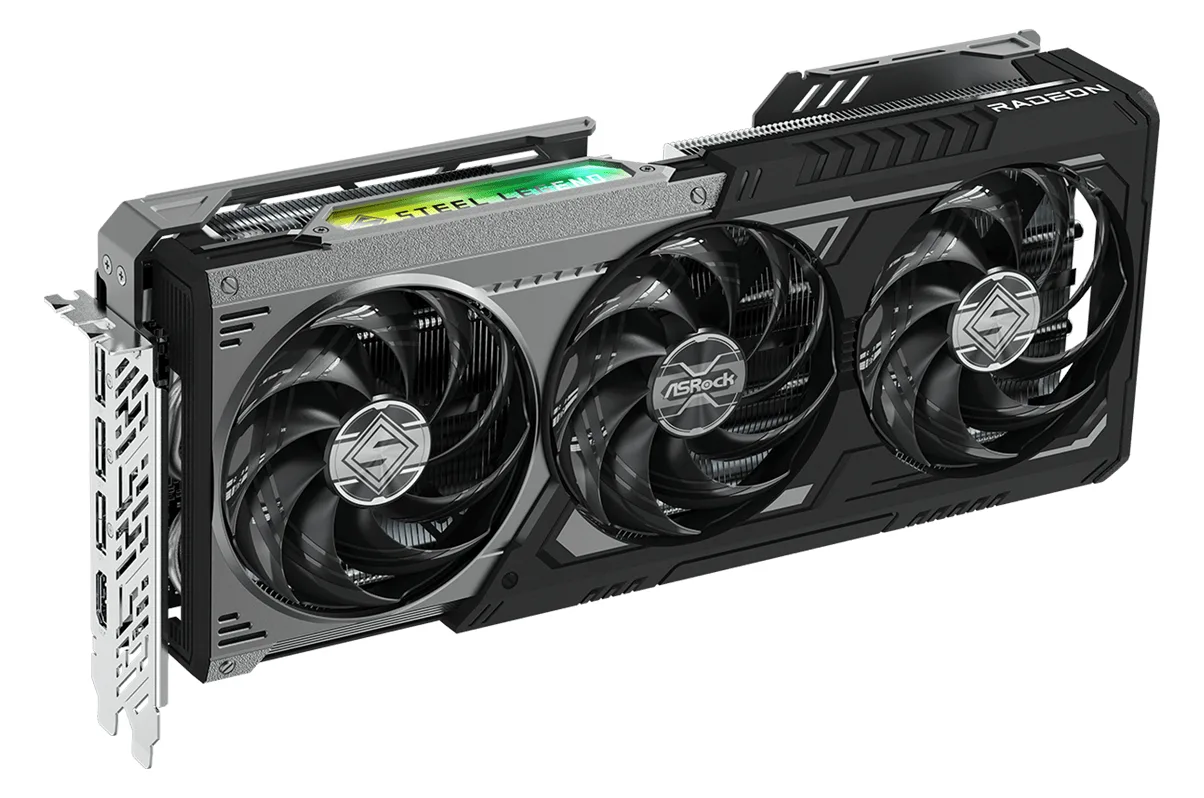 ASRock Steel Legend Radeon RX 9070 XT Dark 16GB, Ansicht 3