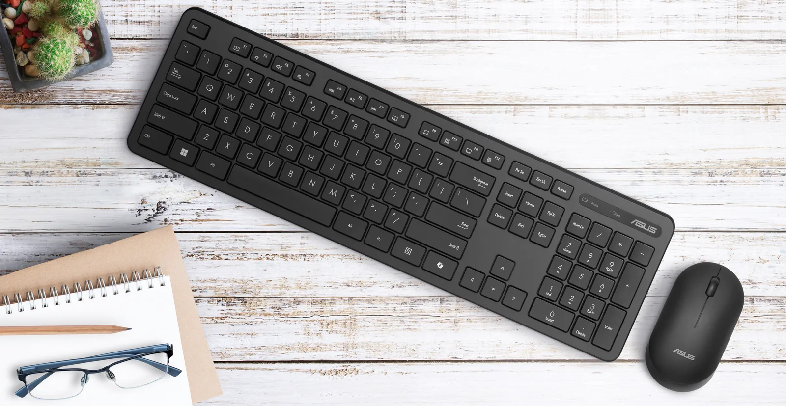 ASUS Cw100 Tastatur- und Maus Set Wireless Schwarz - Desktop - TL: Deutsch, QWERTZ, Ansicht 3
