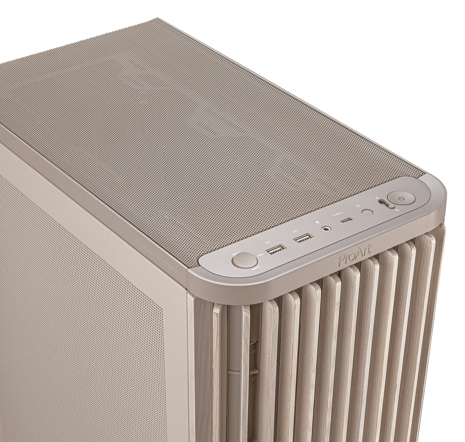 ASUS Geh ProArt Pa401 Wood Mesh Pwm beige - Gehäuse - ATX - Midi/Minitower - ATX, Ansicht 2