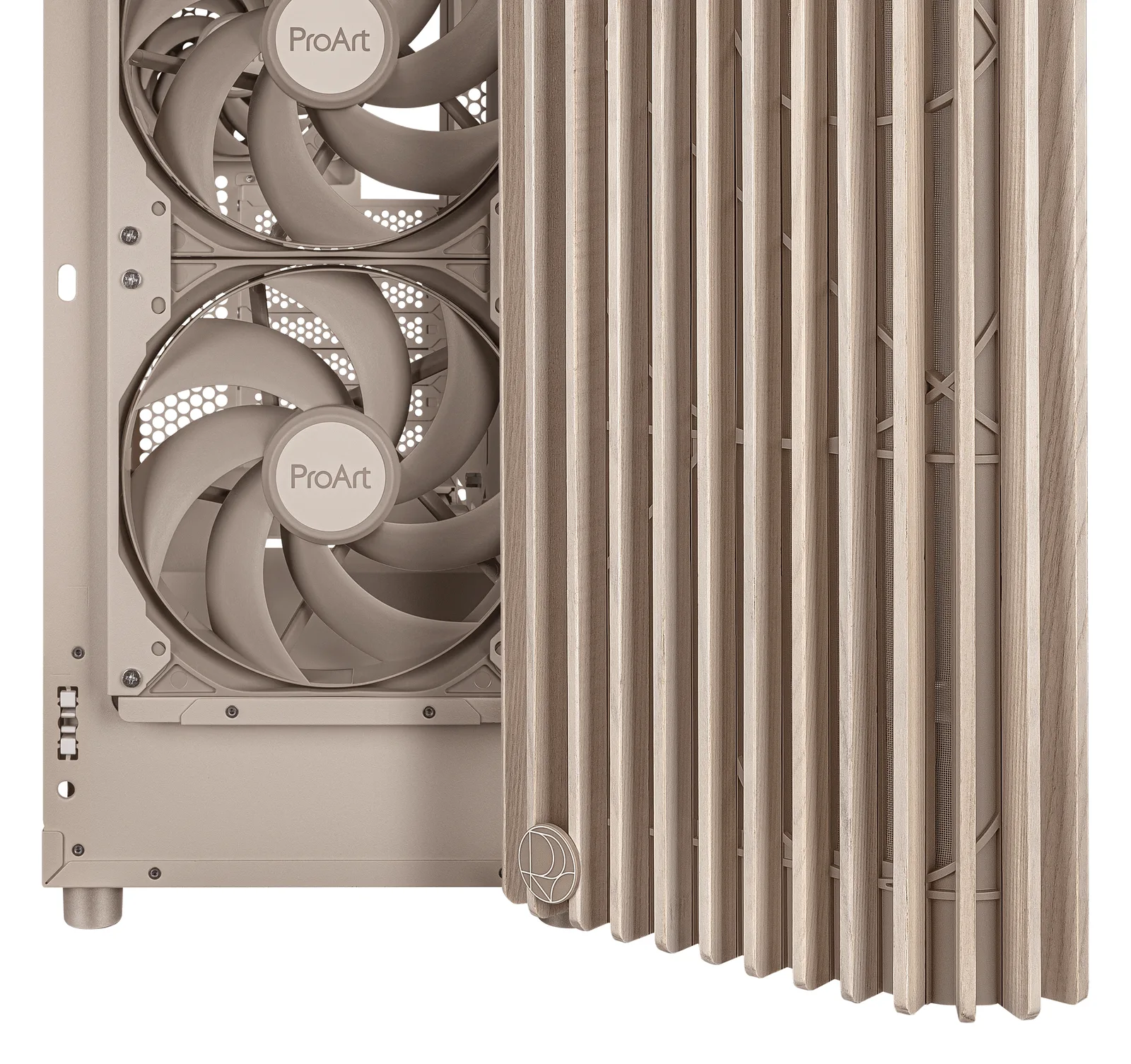 ASUS Geh ProArt Pa401 Wood Mesh Pwm beige - Gehäuse - ATX - Midi/Minitower - ATX, Ansicht 4