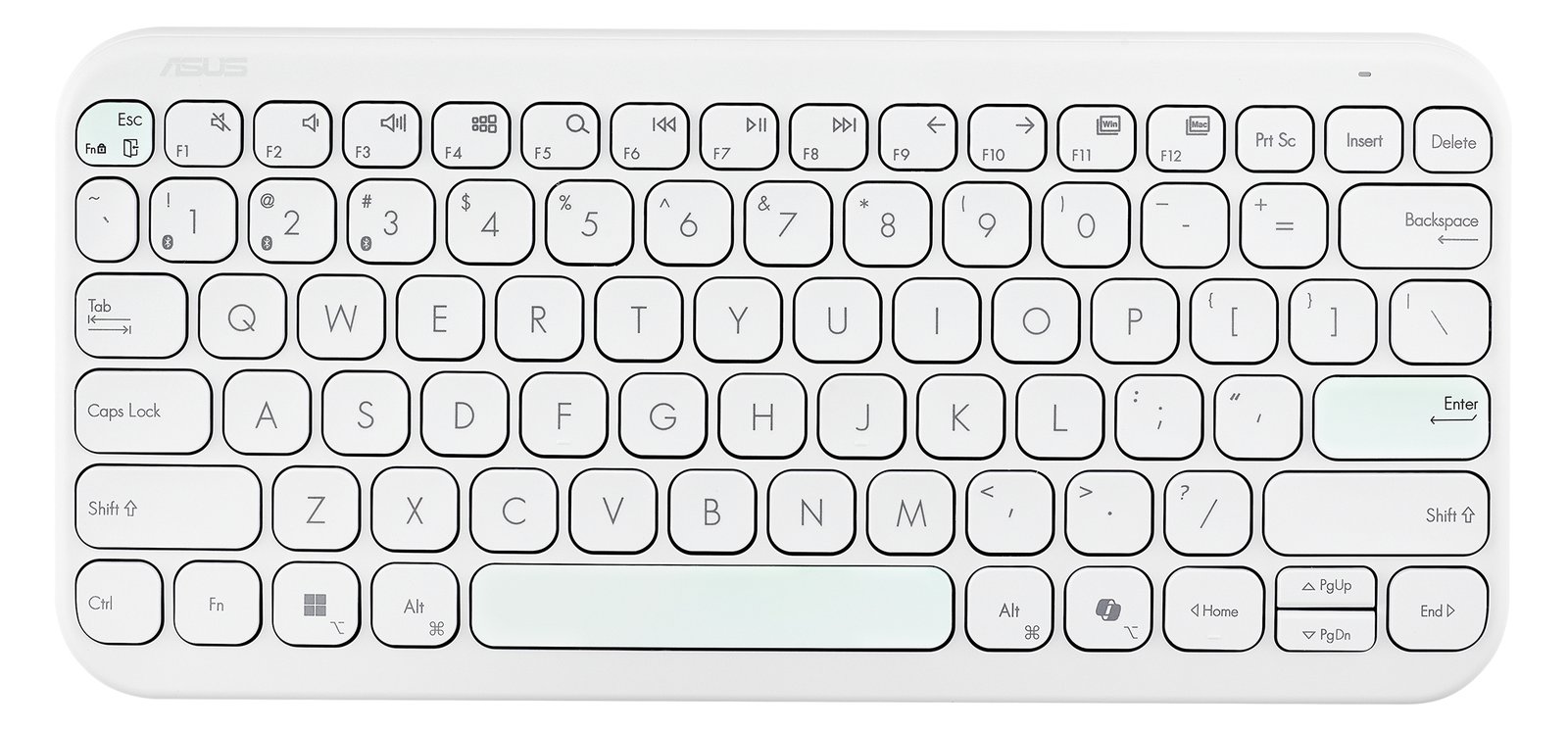 ASUS Marshmallow-Tastatur KW100 Iridescent White - TL: Deutsch, QWERTZ