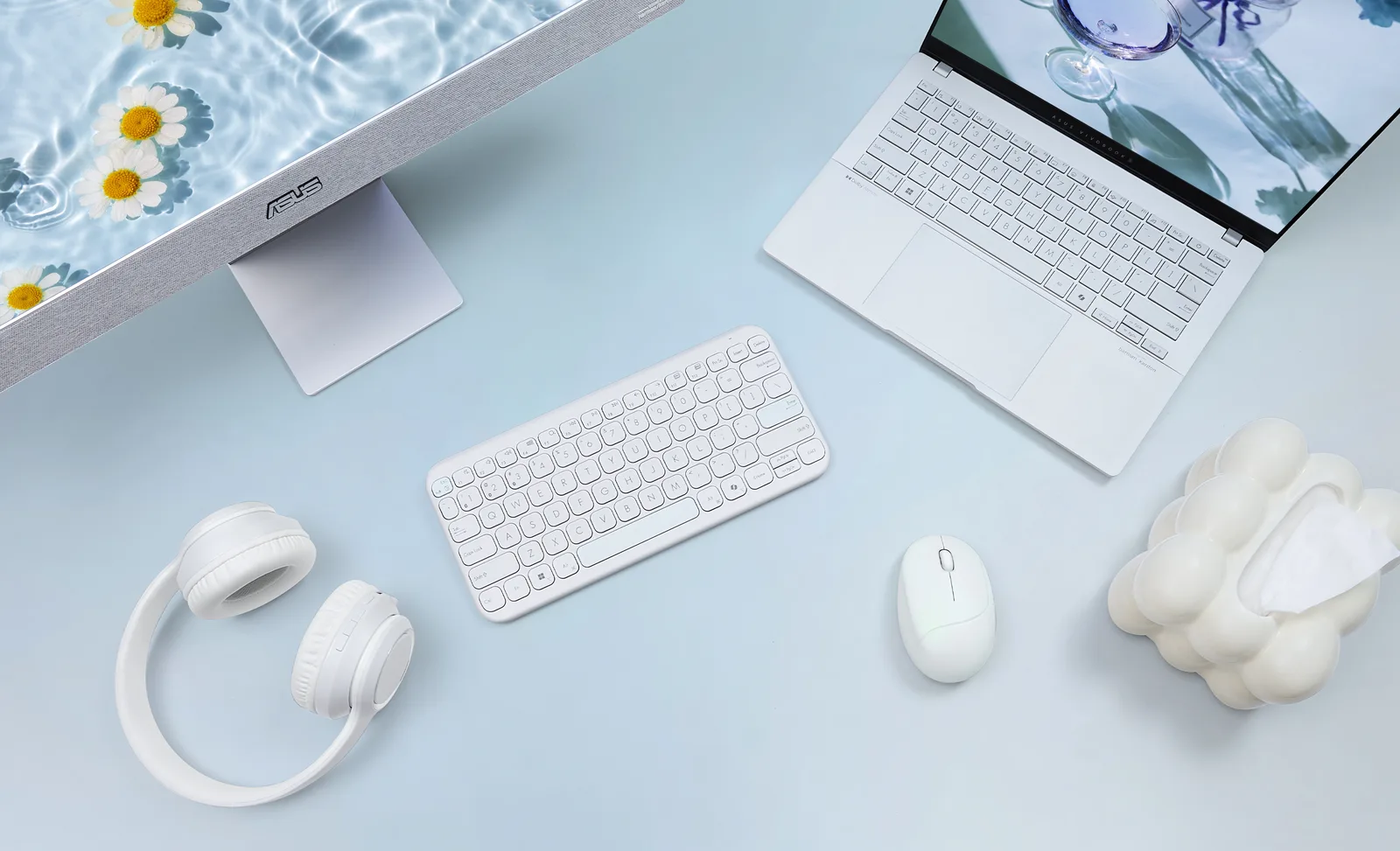 ASUS Marshmallow-Tastatur KW100 Iridescent White - TL: Deutsch, QWERTZ, Ansicht 3
