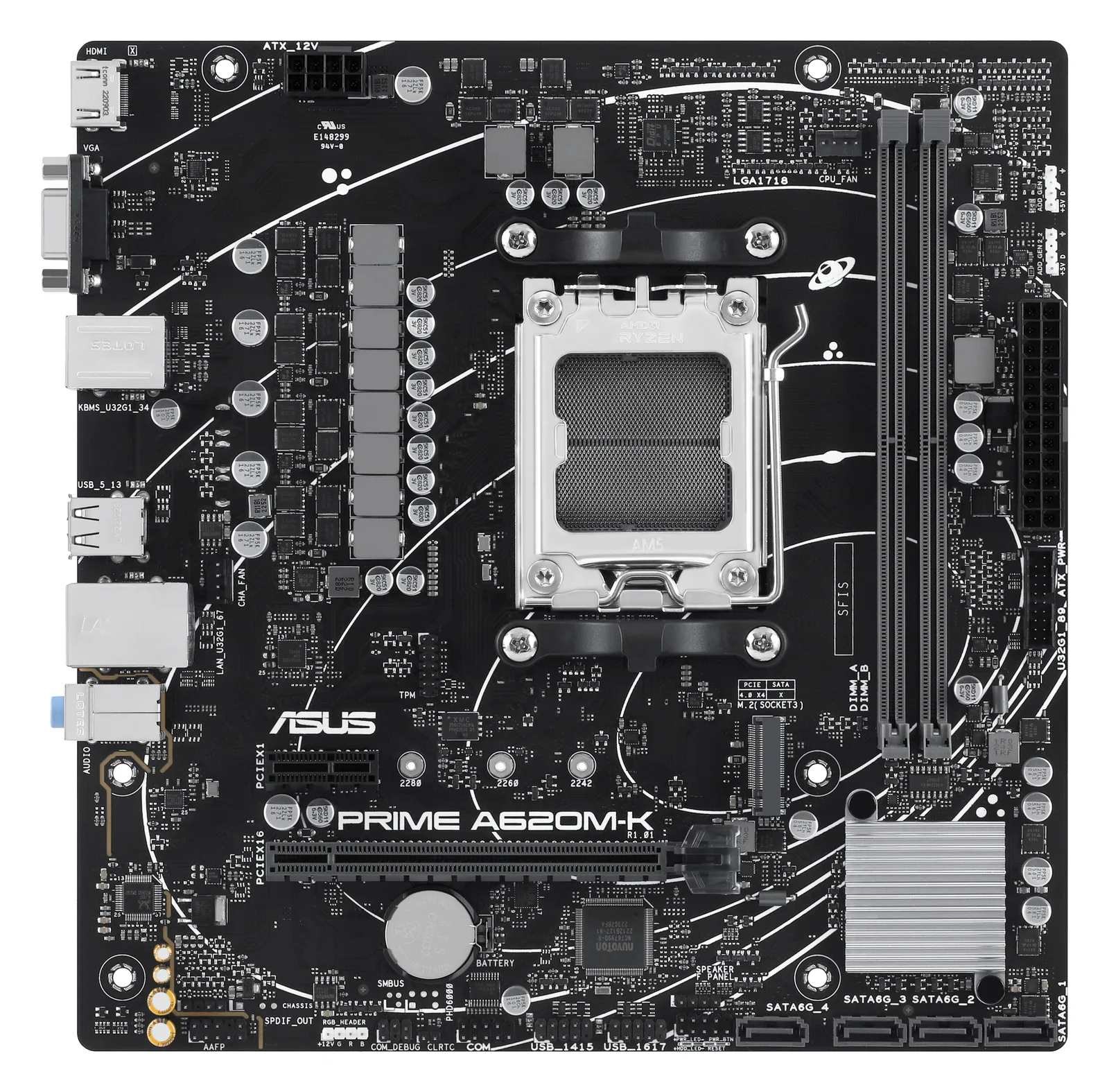 ASUS MB ASUS PRIME A620M-K (AMD,AM5,DDR5,mATX) - AMD Sockel AM5 (Ryzen Zen4), Ansicht 2