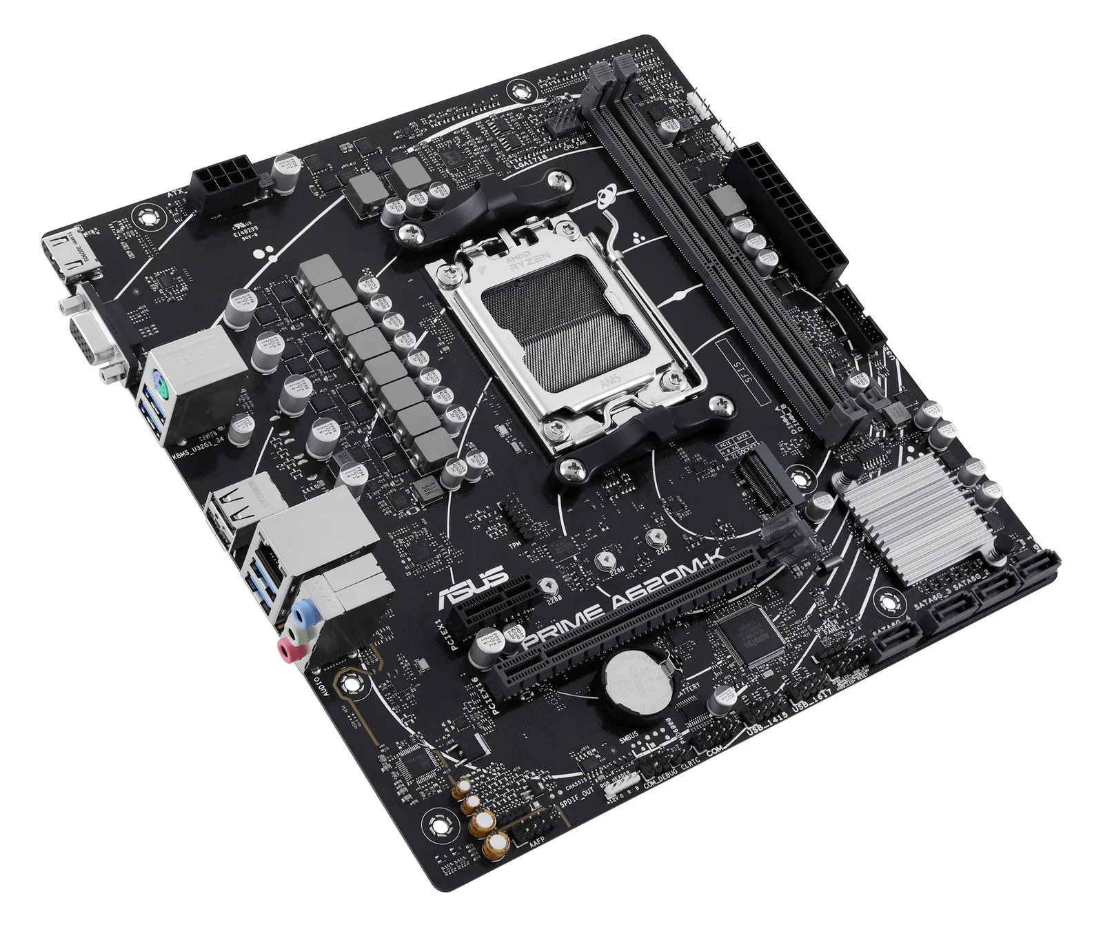 ASUS MB ASUS PRIME A620M-K (AMD,AM5,DDR5,mATX) - AMD Sockel AM5 (Ryzen Zen4), Ansicht 3
