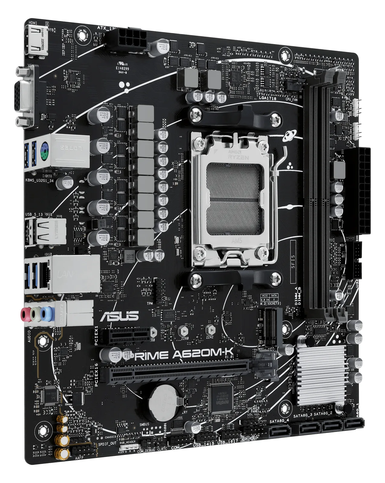 ASUS MB ASUS PRIME A620M-K (AMD,AM5,DDR5,mATX) - AMD Sockel AM5 (Ryzen Zen4), Ansicht 4