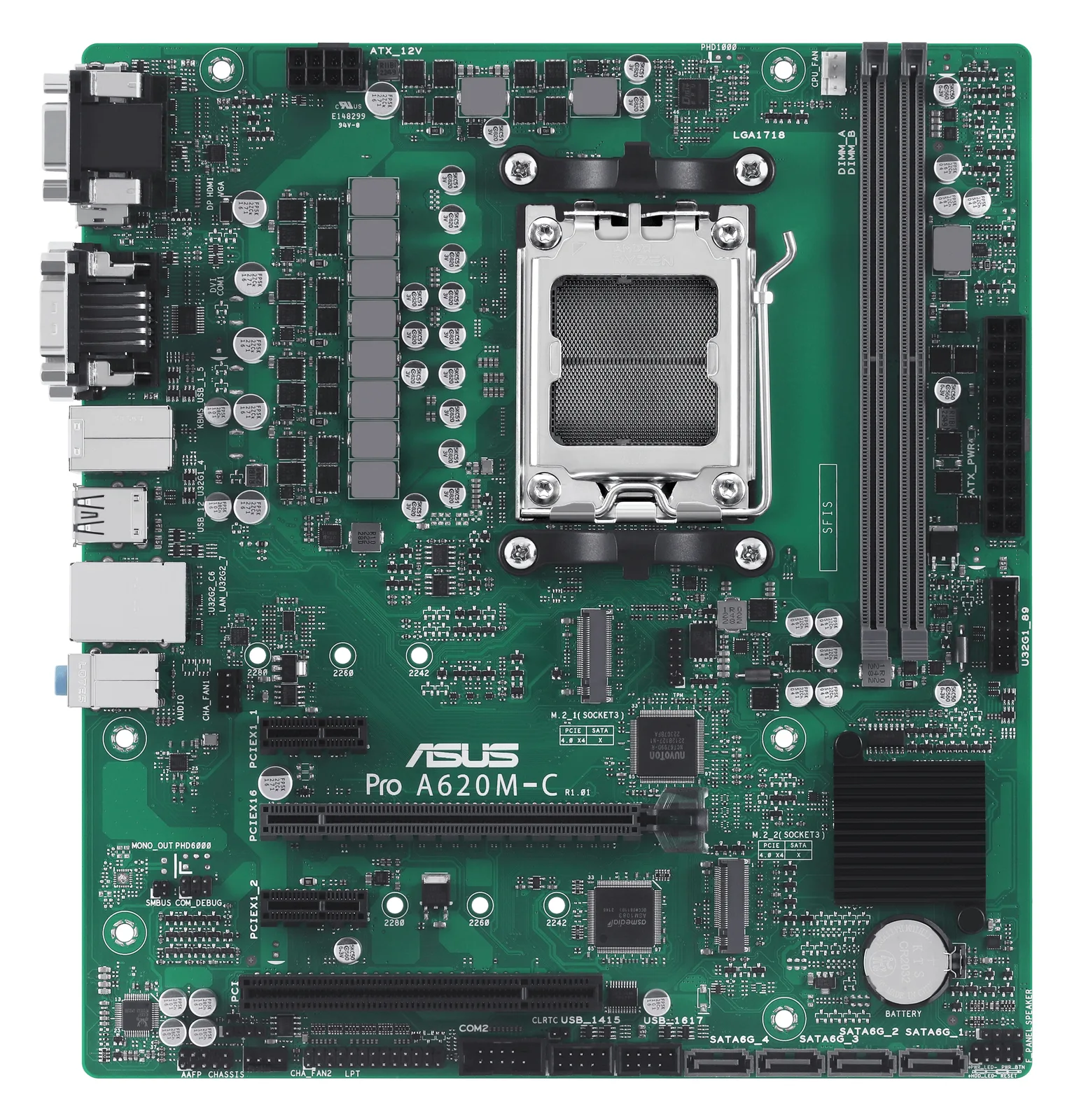 ASUS MB ASUS PRO A620M-C-CSM (AMD,AM5,DDR5,mATX) - AMD Sockel AM5 (Ryzen Zen4), Ansicht 2