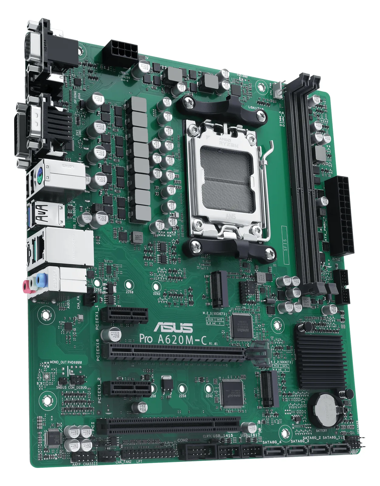 ASUS MB ASUS PRO A620M-C-CSM (AMD,AM5,DDR5,mATX) - AMD Sockel AM5 (Ryzen Zen4), Ansicht 4