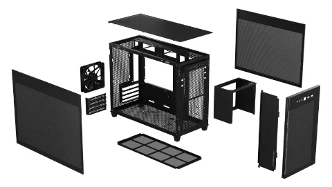 ASUS Prime AP201 - Kleiner Tower - micro ATX - Schwarz, Ansicht 4