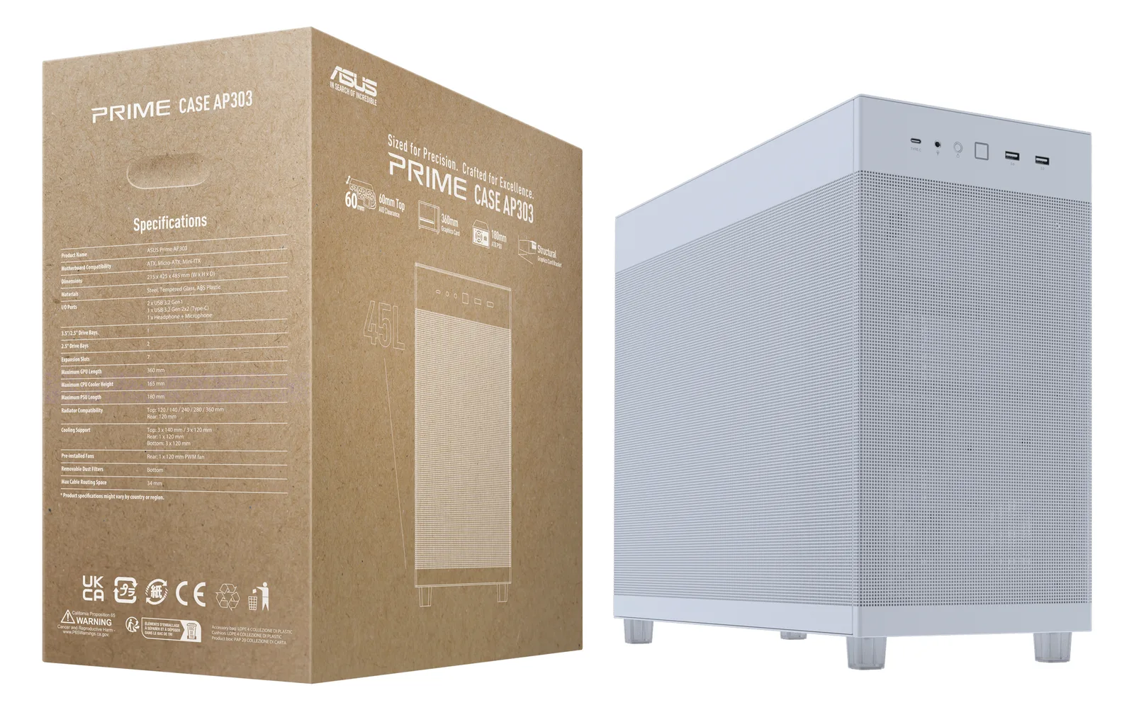 ASUS Prime Ap303 Mesh White - Midi/Minitower - ATX, Ansicht 4
