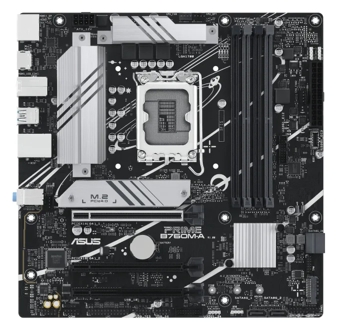 ASUS PRIME B760M-A-CSM - Motherboard - micro ATX - LGA1700-Sockel - B760 Chipsatz - USB 3.2 Gen 1, USB 3.2 Gen 2, Ansicht 2
