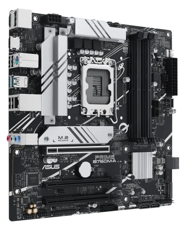 ASUS PRIME B760M-A-CSM - Motherboard - micro ATX - LGA1700-Sockel - B760 Chipsatz - USB 3.2 Gen 1, USB 3.2 Gen 2, Ansicht 3