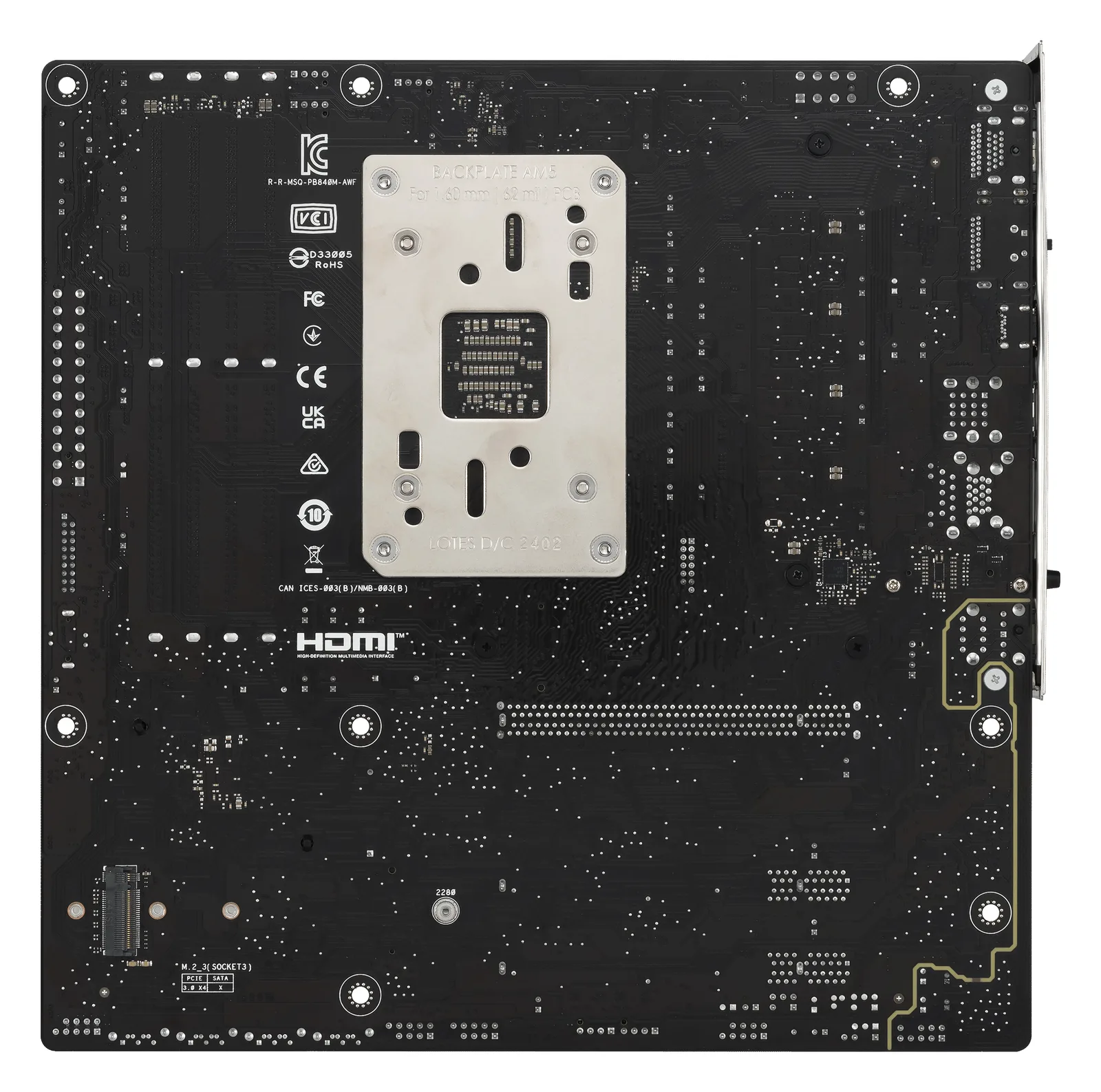 ASUS PRIME B840M-A WIFI - Motherboard - micro ATX - Socket AM5 - AMD B840 Chipsatz - Onboard-Grafik (CPU erforderlich), Ansicht 3