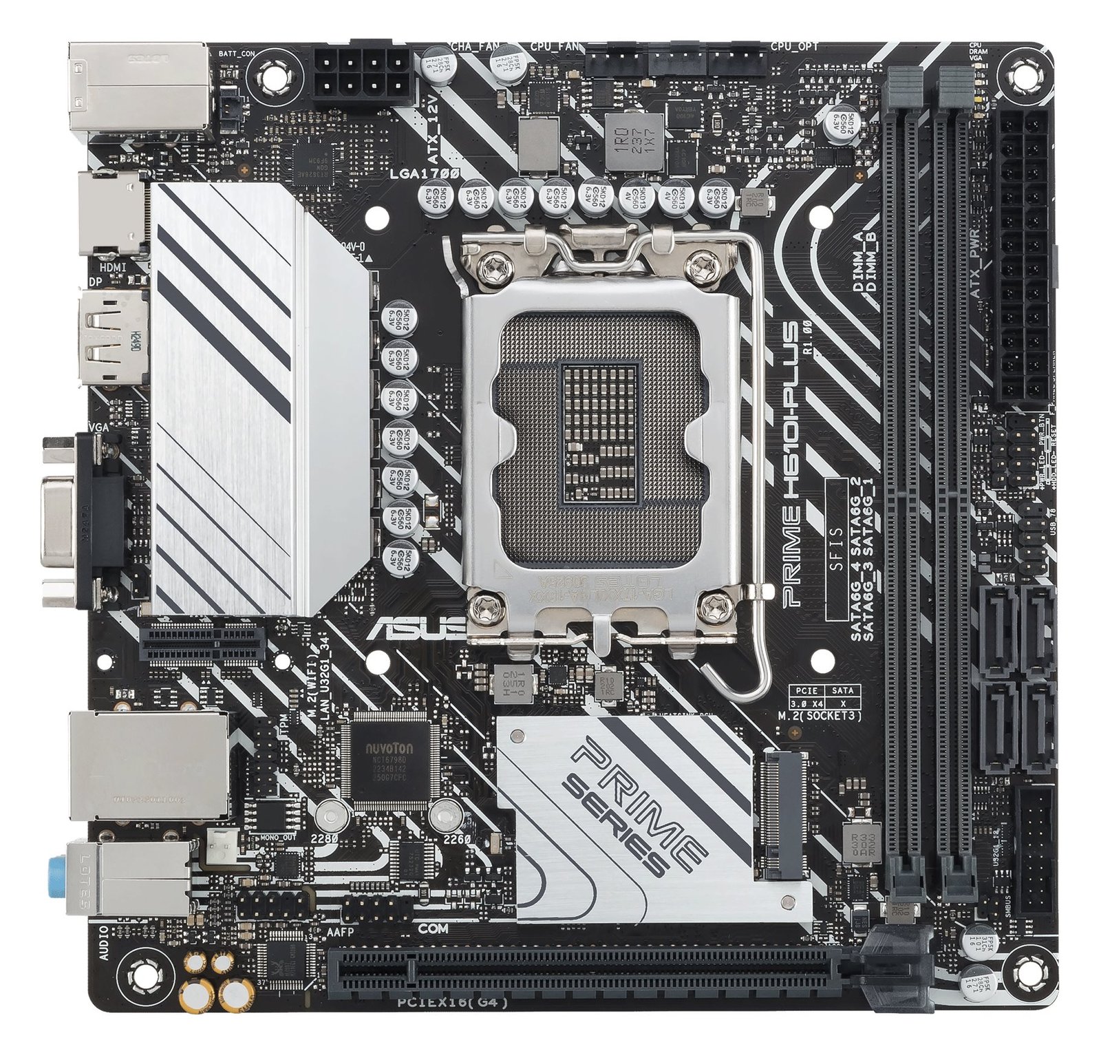 ASUS PRIME H610I-PLUS-CSM - Motherboard - Mini-ITX - LGA1700-Sockel - H610 Chipsatz - USB 3.2 Gen 1 - Gigabit LAN von LumaTech