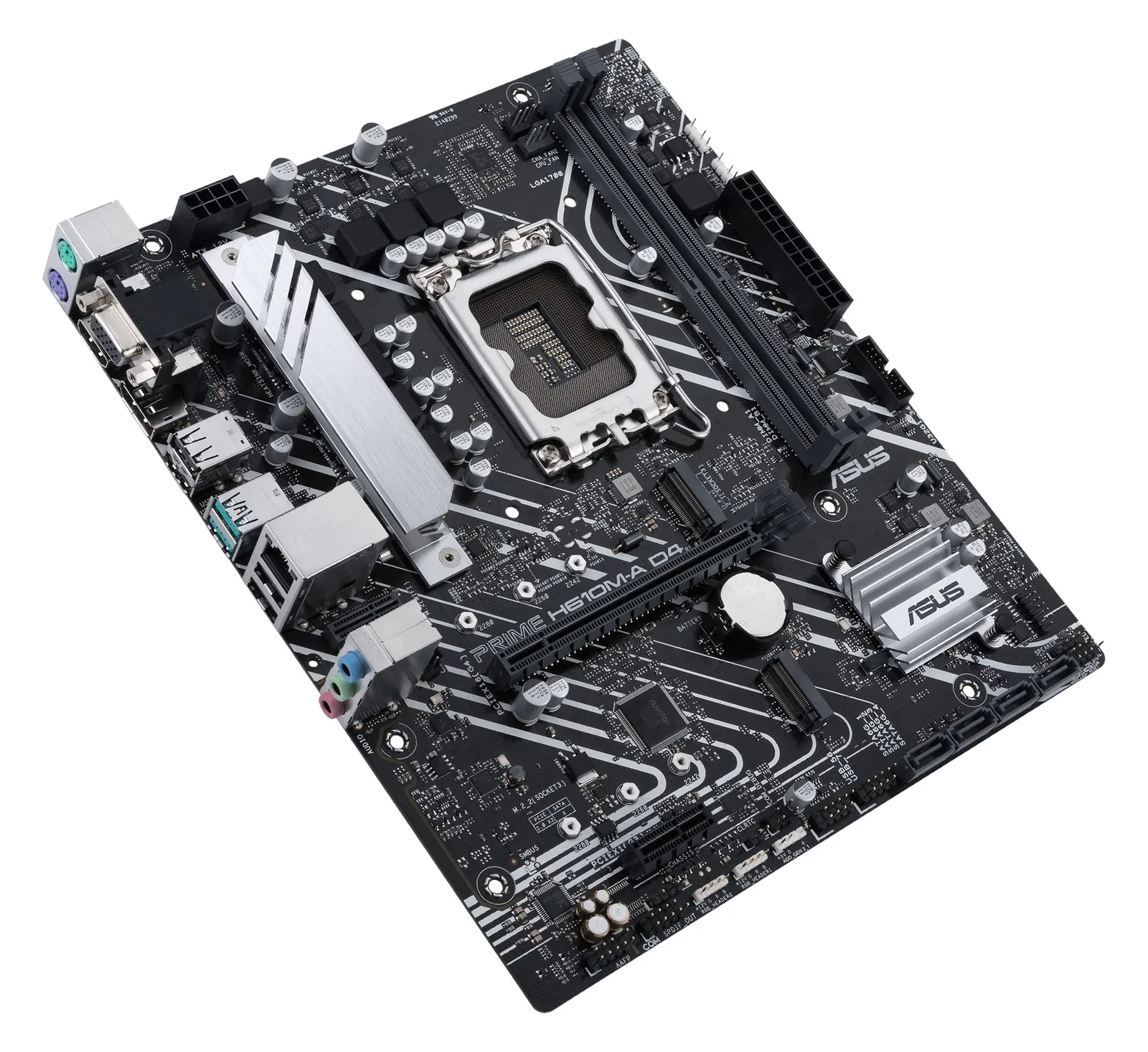 ASUS PRIME H610M-A D4-CSM - Motherboard - micro ATX - LGA1700-Sockel - H610 Chipsatz - USB 3.2 Gen 1, USB 3.2 Gen 2, Ansicht 3