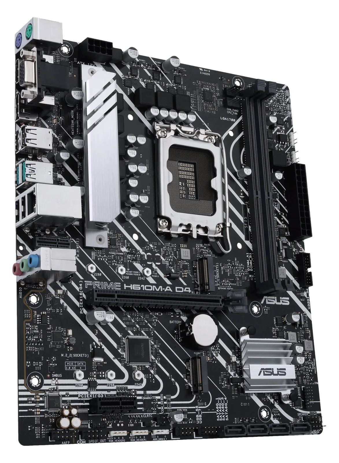 ASUS PRIME H610M-A D4-CSM - Motherboard - micro ATX - LGA1700-Sockel - H610 Chipsatz - USB 3.2 Gen 1, USB 3.2 Gen 2, Ansicht 5