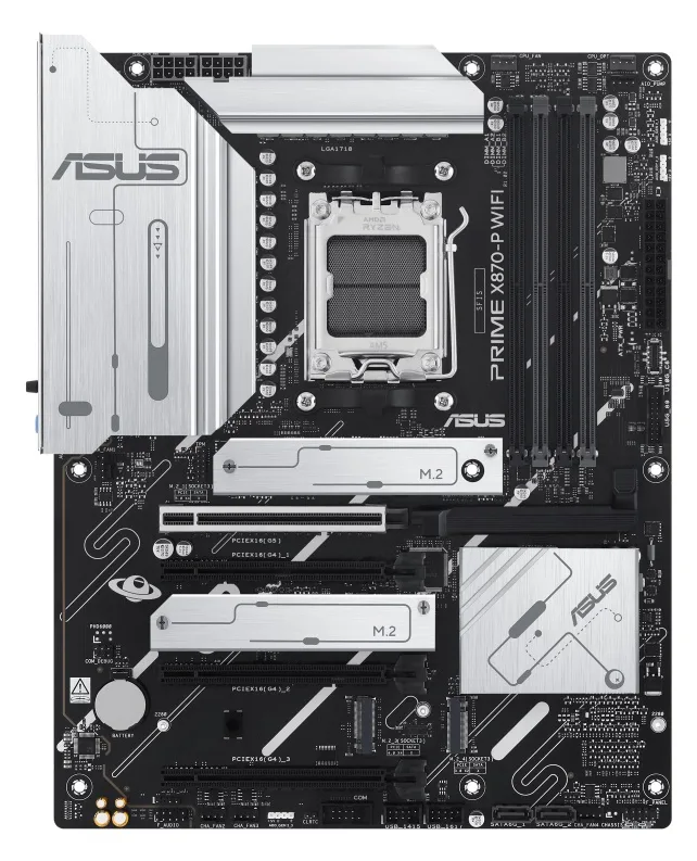 ASUS PRIME X870-P WIFI - Motherboard - ATX - Socket AM5 - AMD X870 Chipsatz - USB4, USB 3.2 Gen 2, USB-C 3.2 Gen2, Ansicht 2