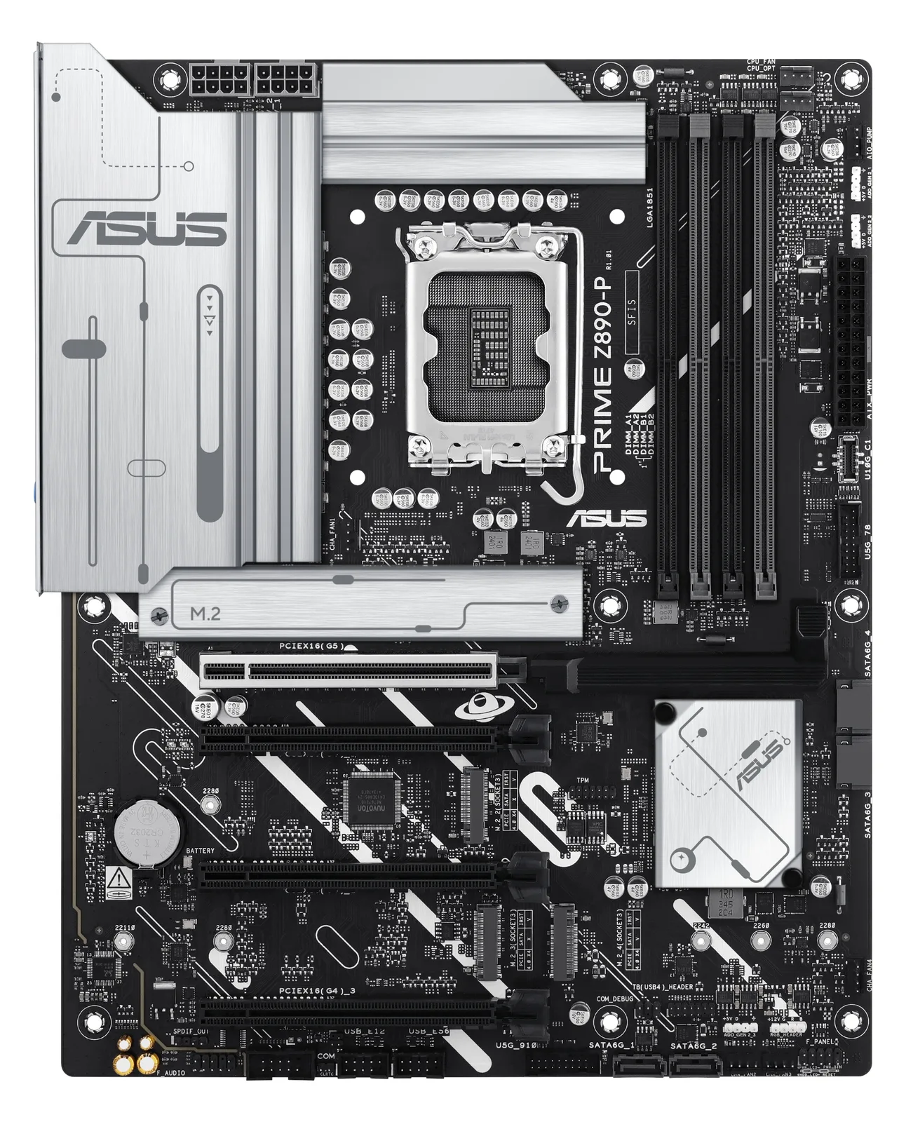 ASUS PRIME Z890-P - Motherboard - micro ATX - LGA1851-Sockel - Z890 Chipsatz - USB-C 3.2 Gen 2x2, USB 3.2 Gen 2, Ansicht 3