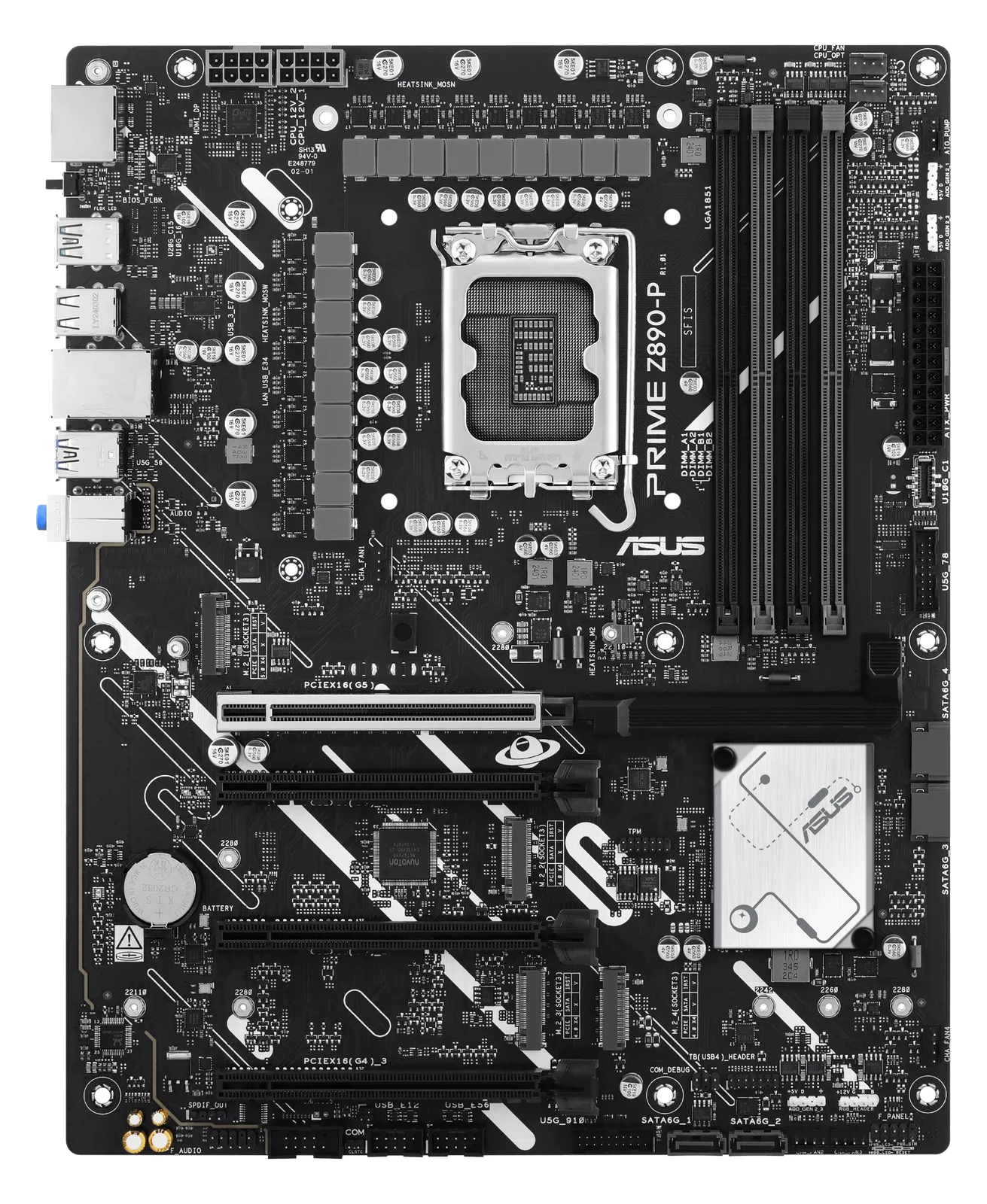 ASUS PRIME Z890-P - Motherboard - micro ATX - LGA1851-Sockel - Z890 Chipsatz - USB-C 3.2 Gen 2x2, USB 3.2 Gen 2, Ansicht 4