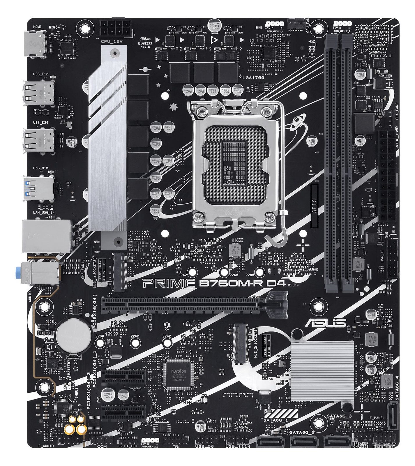 ASUS PRO B760M-R D4 - Motherboard - micro ATX - LGA1700-Sockel - B760 Chipsatz - USB 3.2 Gen 1 - 2.5 Gigabit LAN von LumaTech