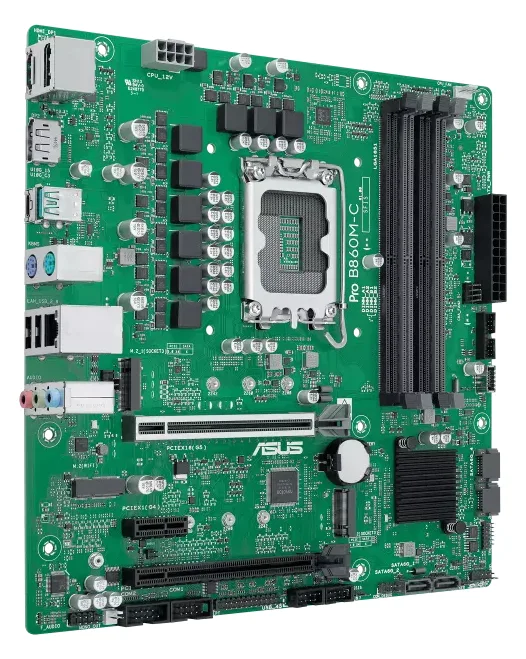 ASUS Pro B860M-C-CSM - Motherboard - micro ATX - LGA1851-Sockel - B860 Chipsatz... - Mainboard - Intel Sockel 1851, Ansicht 3