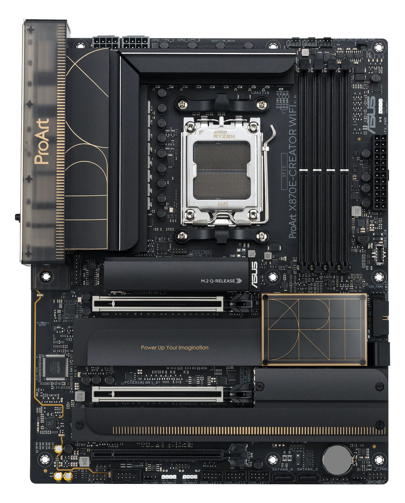 ASUS ProArt X870E-CREATOR WIFI - Motherboard - ATX - Socket AM5 - AMD X870E Chipsatz - USB4, USB-C 3.2 Gen 2x2, Ansicht 3