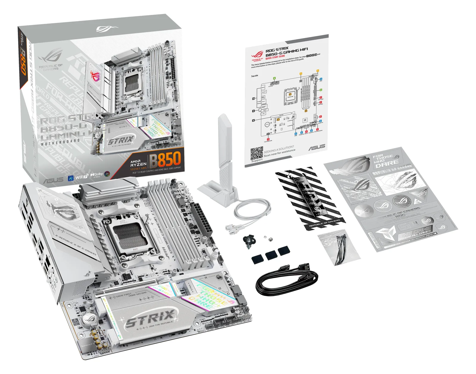ASUS ROG STRIX B850-G GAMING - Motherboard - micro ATX - Socket AM5 - AMD B850 Chipsatz - 2.5 GB LAN, Wi-Fi 7, Bluetooth, Ansicht 2