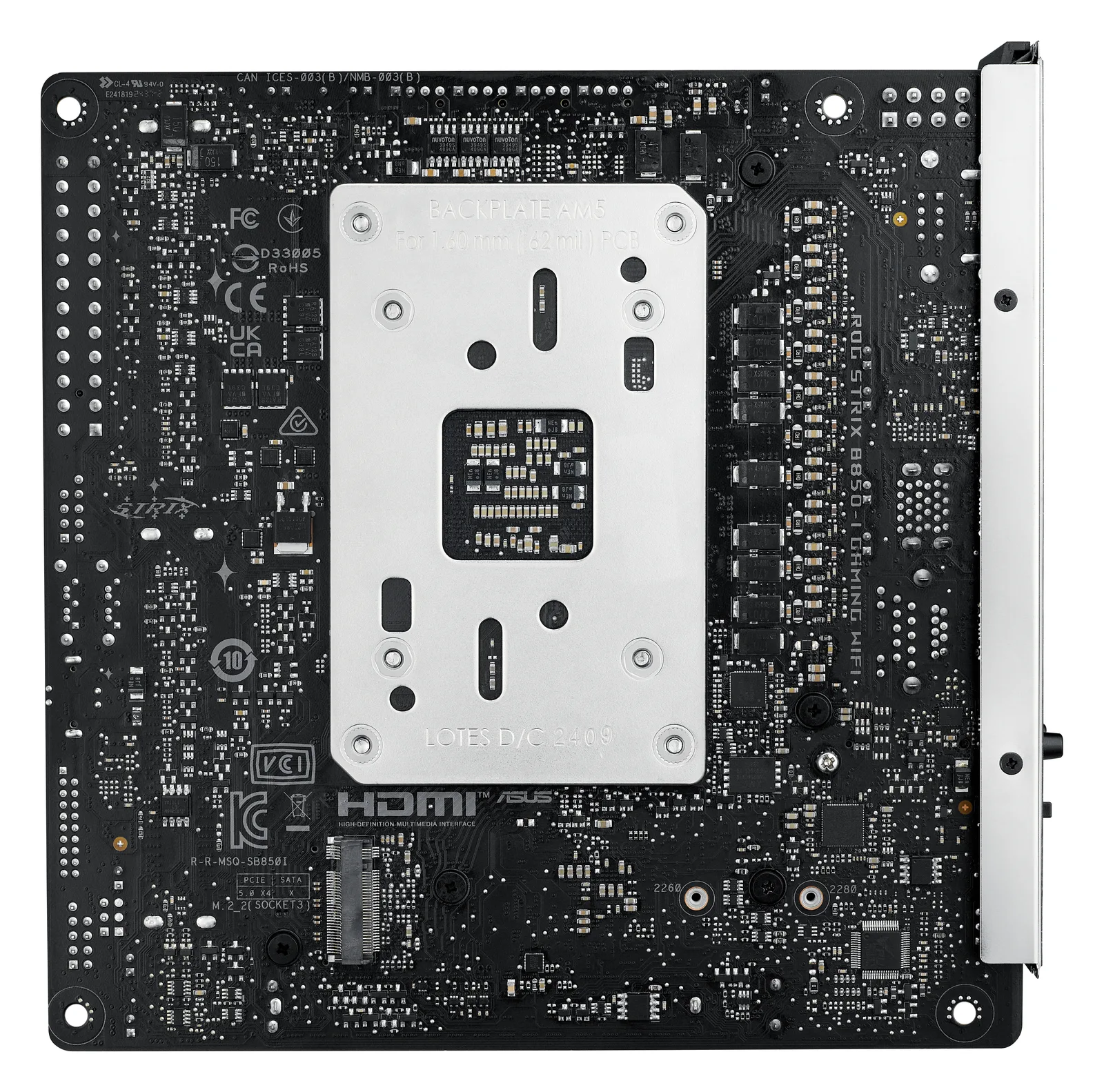 ASUS ROG STRIX B850-I GAMING WIFI - Motherboard - Mini-ITX - Socket AM5 - AMD B850 - Onboard-Grafik (CPU erforderlich), Ansicht 2