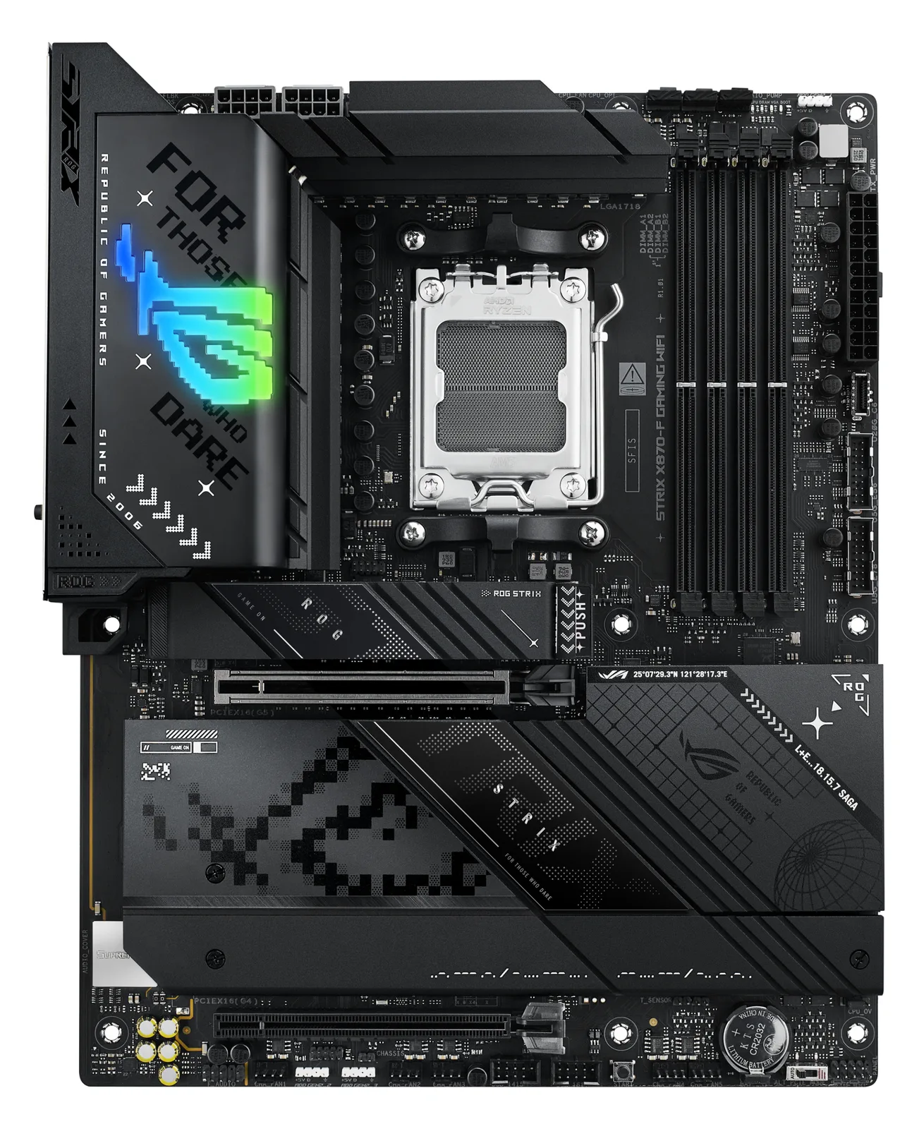 ASUS ROG STRIX X870-F GAMING WIFI - Motherboard - ATX - Socket AM5 - AMD X870 Chipsatz - USB4, USB 3.2 Gen 2, Ansicht 3