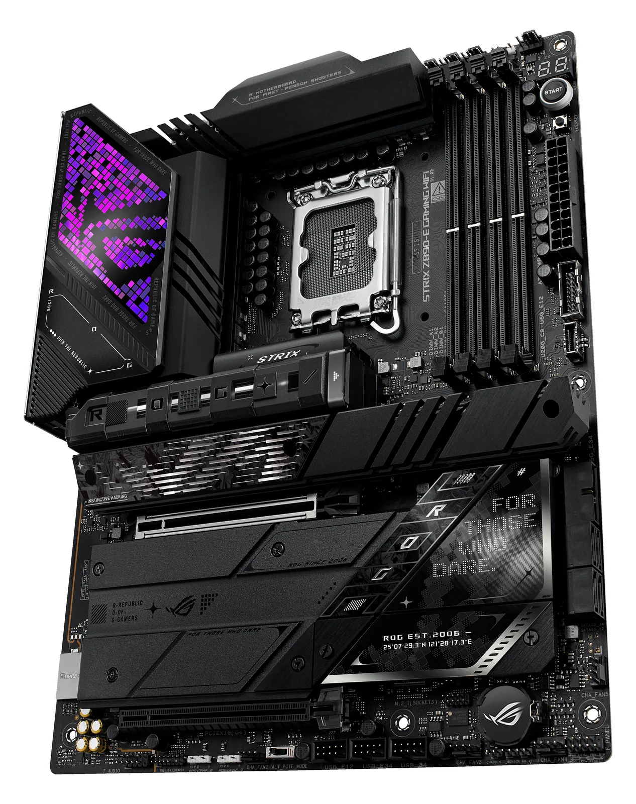 ASUS ROG STRIX Z890-E GAMING WIFI - Motherboard - ATX - LGA1851-Sockel - Z890 Chipsatz - USB-C 3.2 Gen 2x2, Ansicht 3