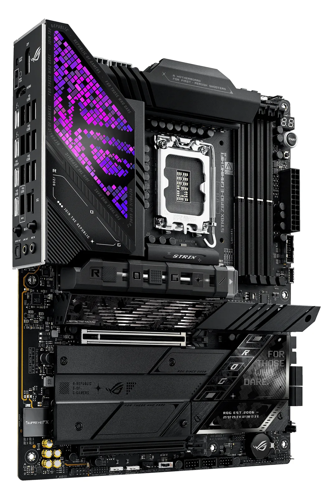 ASUS ROG STRIX Z890-E GAMING WIFI - Motherboard - ATX - LGA1851-Sockel - Z890 Chipsatz - USB-C 3.2 Gen 2x2, Ansicht 4