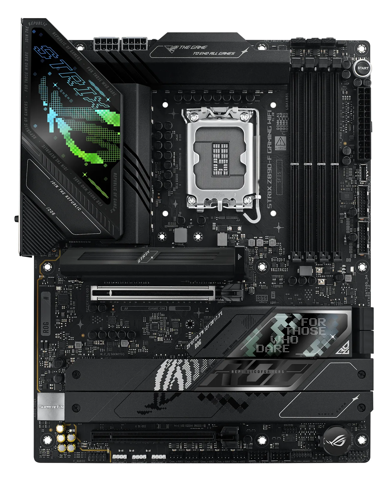 ASUS ROG STRIX Z890-F GAMING WIFI - Motherboard - ATX - LGA1851-Sockel - Z890 Chipsatz - USB-C 3.2 Gen 2x2, Ansicht 3