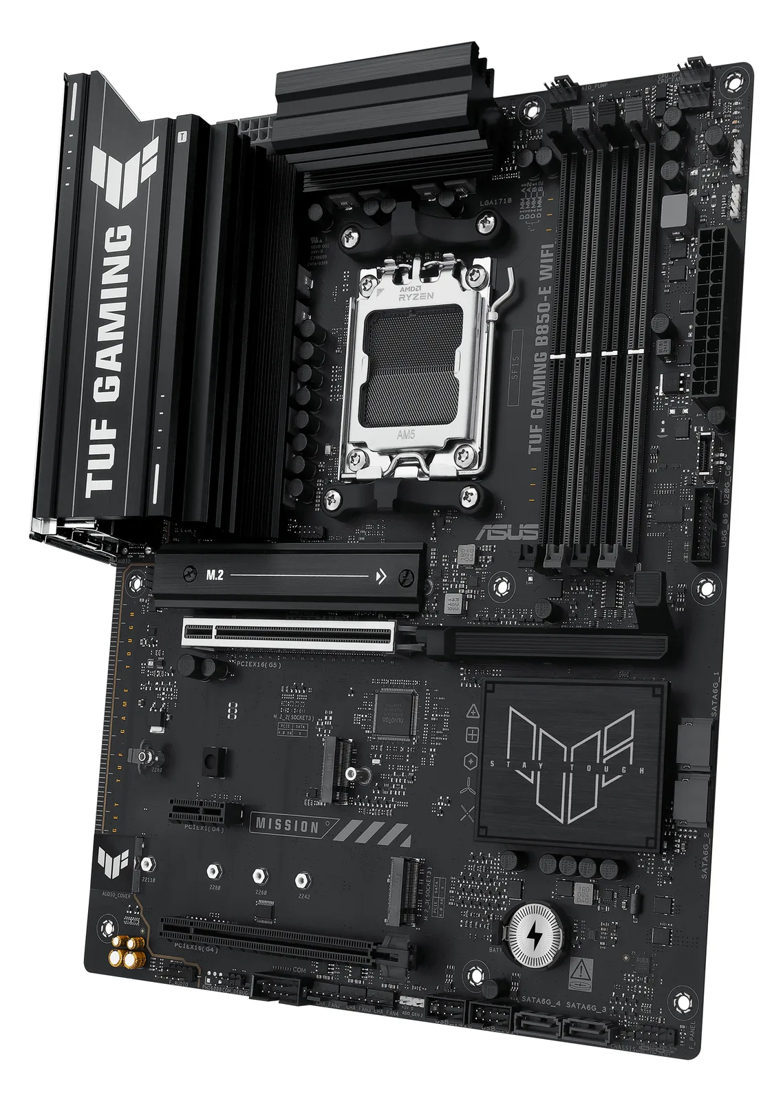 ASUS TUF GAMING B850-E WIFI - Motherboard - ATX - Socket AM5 - AMD B850 Chipsatz  - Wi-Fi 6E, 2.5 Gigabit LAN, Bluetooth, Ansicht 4