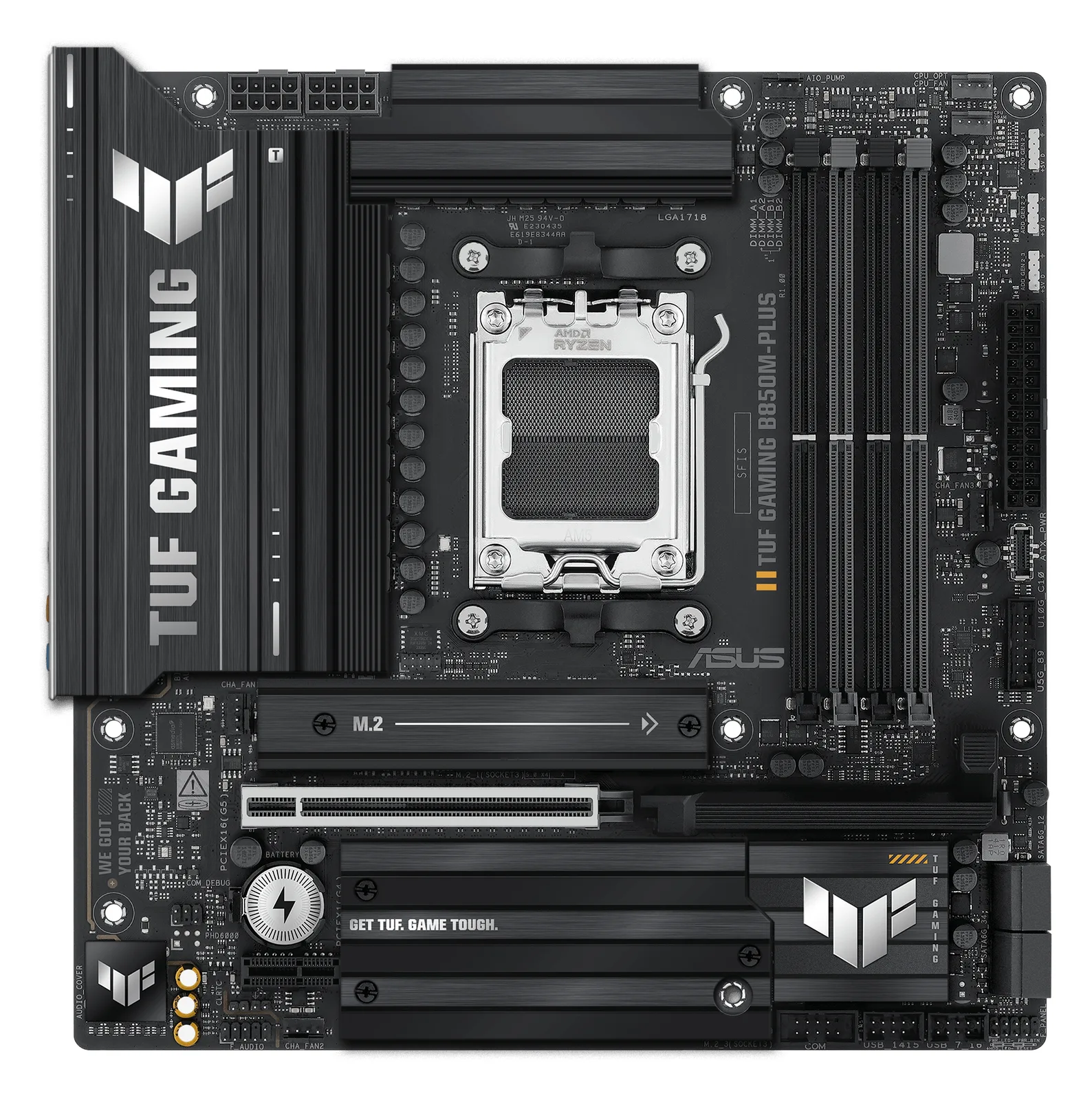 ASUS TUF GAMING B850M-PLUS - Motherboard - micro ATX - Socket AM5 - AMD B850 Chipsatz - Onboard-Grafik(CPU erforderlich), Ansicht 4